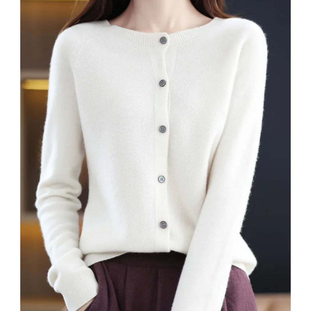 Jazlyn | Women’s Round Neck Button Closure Cardigan