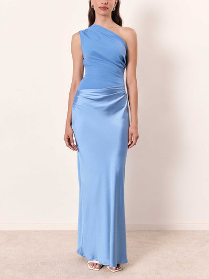 Nicoline | Women’s Satin One-Shoulder Maxi Dress