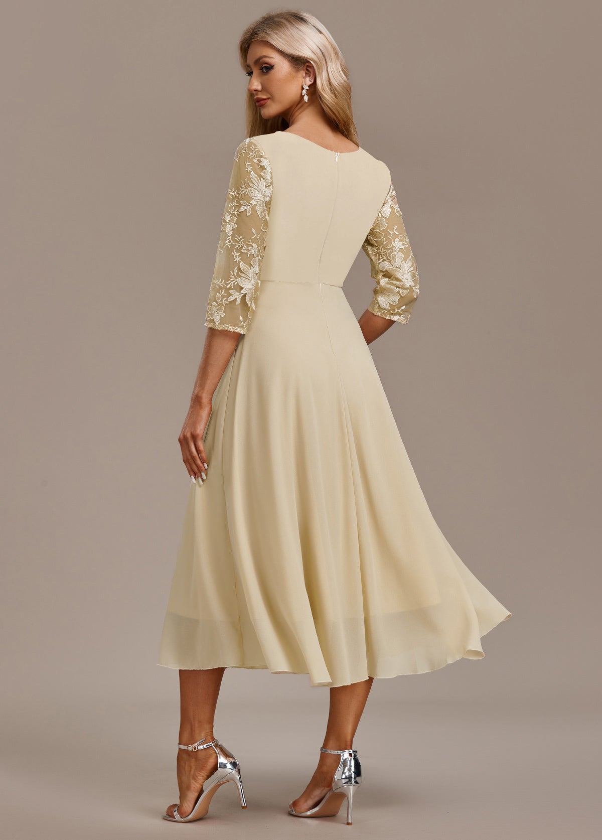 Issa | Women's Summer Embroidered Chiffon Midi Dress