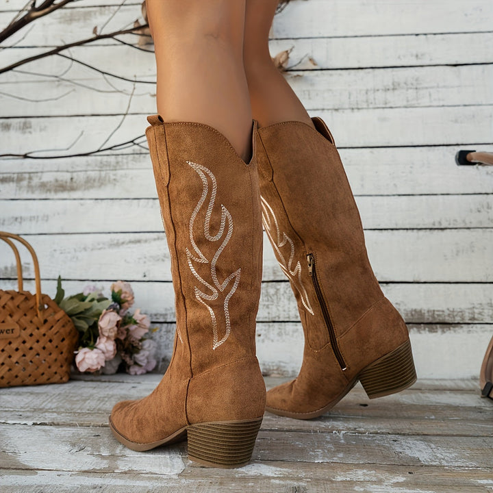 Raya | Women’s Zipper Pointed Toe Cowboy Boots