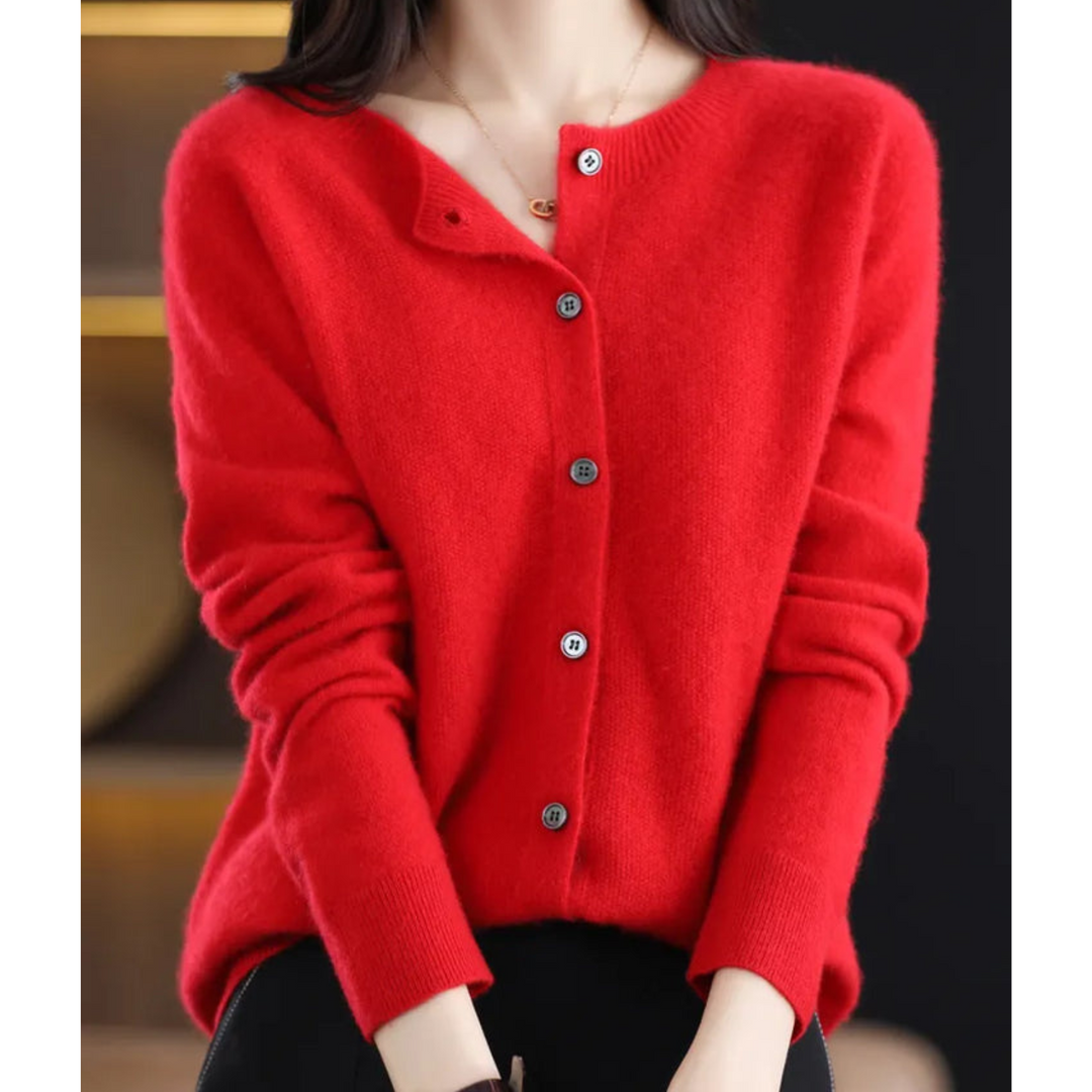 Jazlyn | Women’s Round Neck Button Closure Cardigan