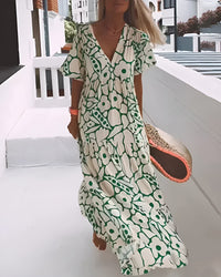 Tara | Women's Summer Printed V-neck Dress