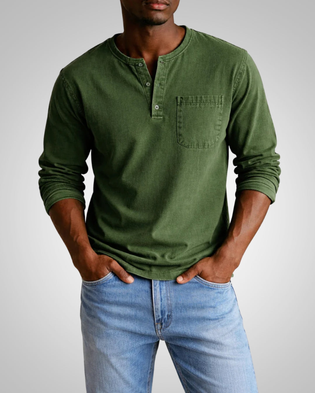Oisin | Men's Casual Henley Long Sleeve Shirt
