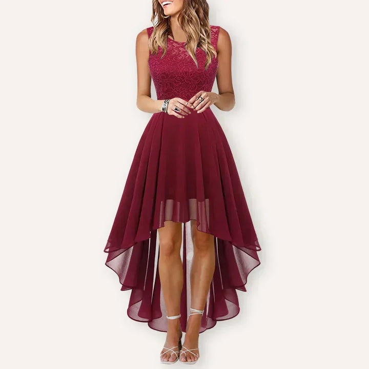 Hallie | Women’s High-Low Wedding Guest Midi Dress
