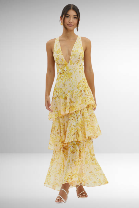 Milena | Women’s Elegant Summer V-Neck Maxi Dress