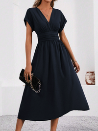 Aoife | Women's Classic V-Neck Midi Dress