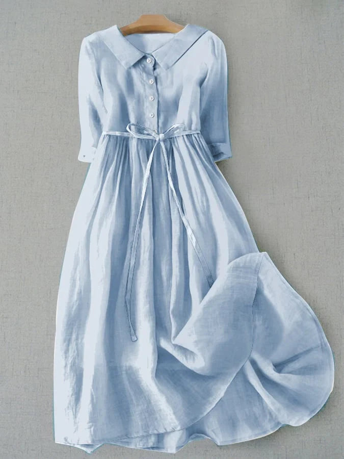 Nayeli | Women’s Summer Linen Midi Dress