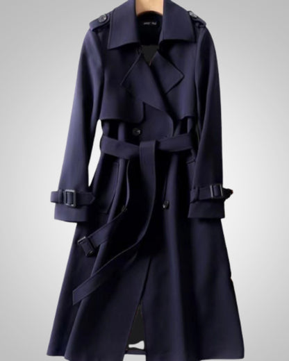 Eleanor | Women Double-Breasted Trench Coat with Belt