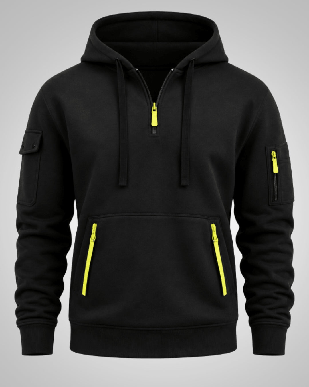 Ronan | Men's Casual Drawstring Half-Zip Hoodie