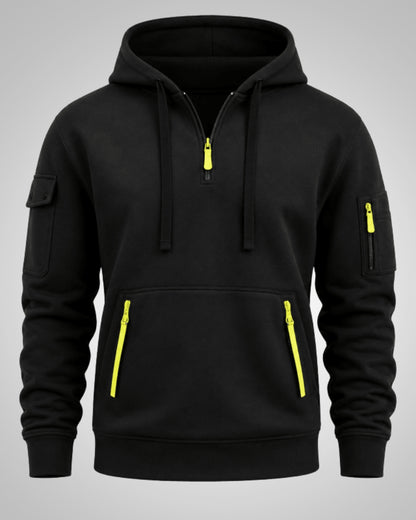 Ronan | Men's Casual Drawstring Half-Zip Hoodie