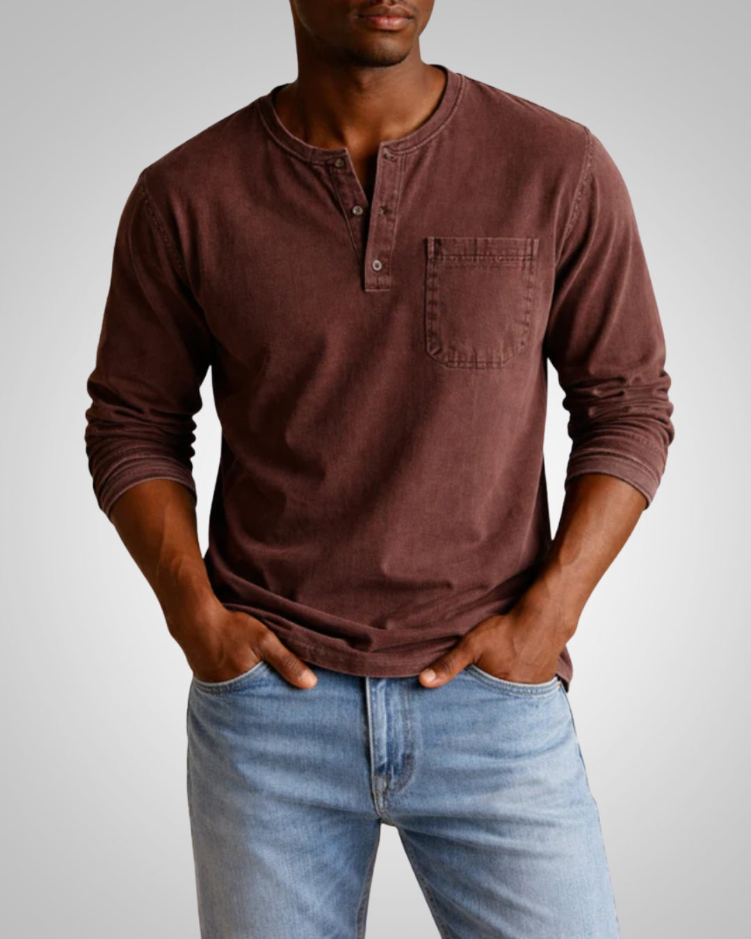 Oisin | Men's Casual Henley Long Sleeve Shirt