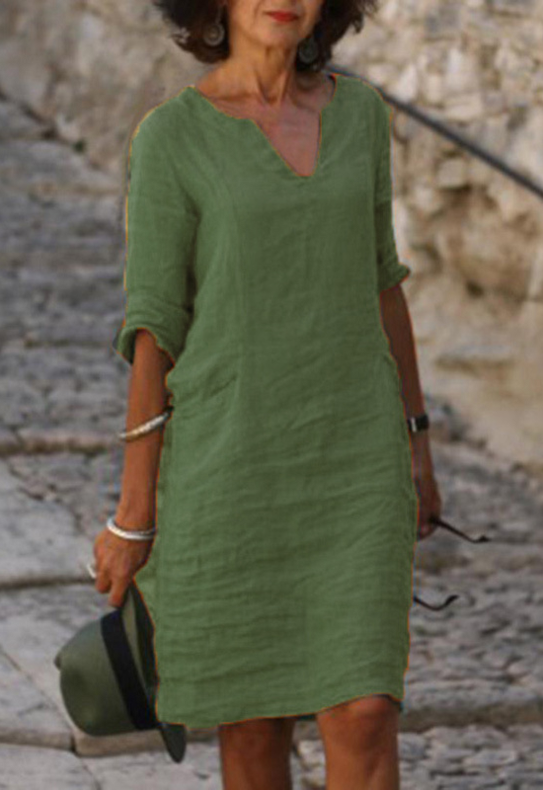 Maren | Women's Summer Midi Dress with Shorts Sleeves