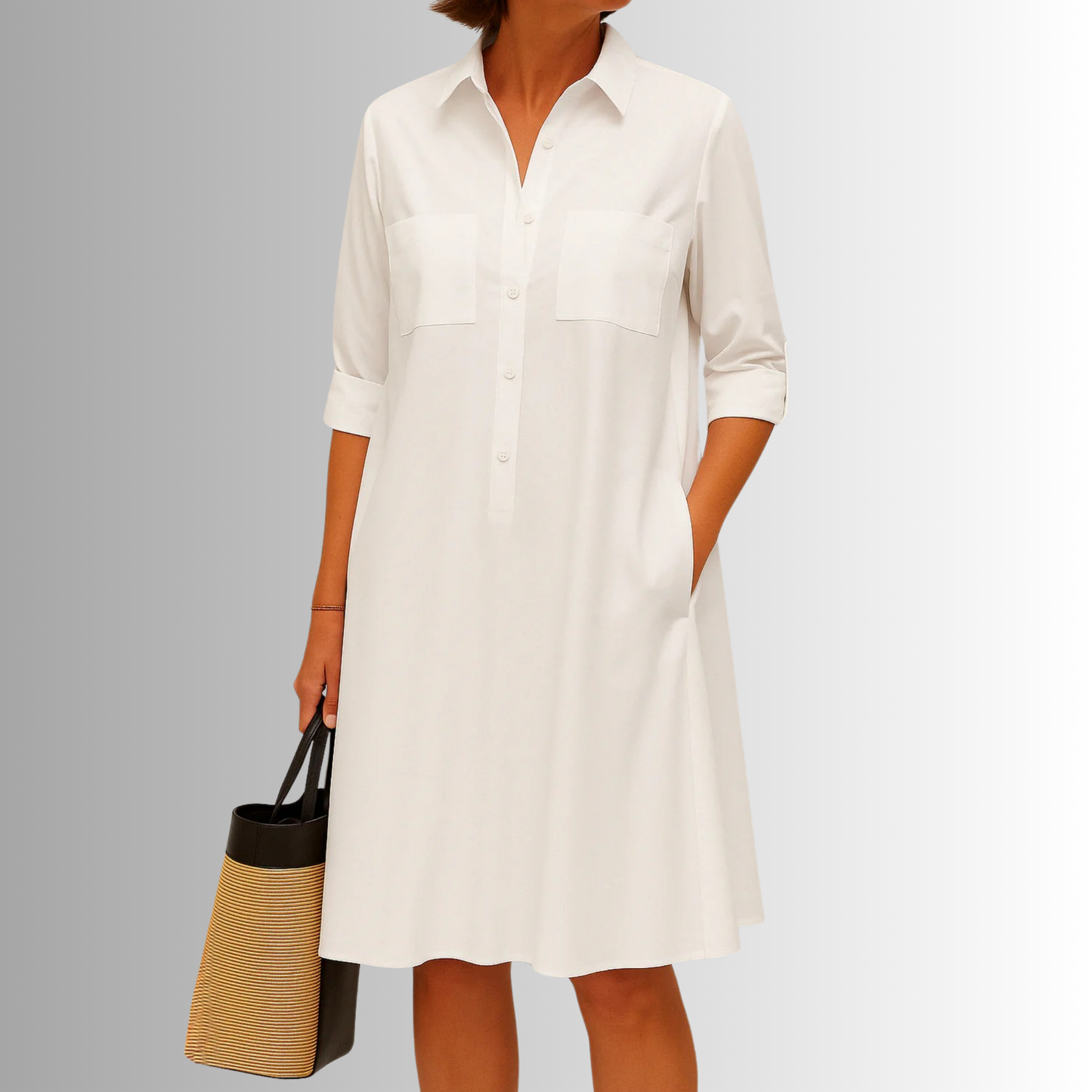 Freya | Women's Sophisticated Midi Shirtdress With Buttons