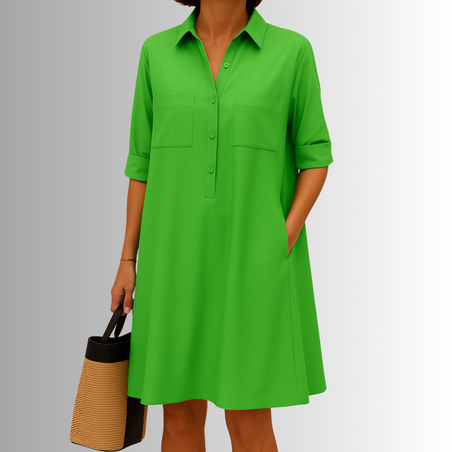 Freya | Women's Sophisticated Midi Shirtdress With Buttons