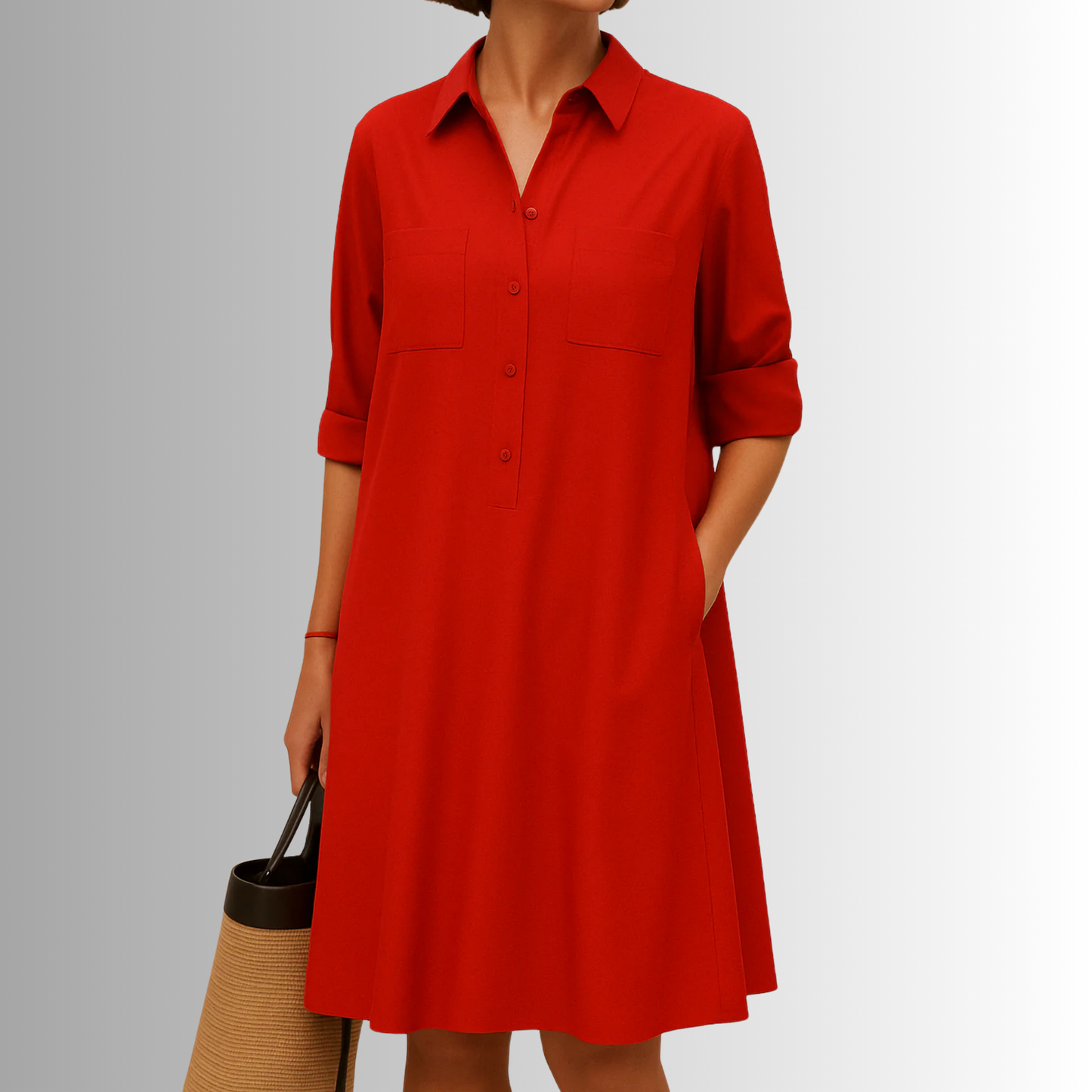 Freya | Women's Sophisticated Midi Shirtdress With Buttons