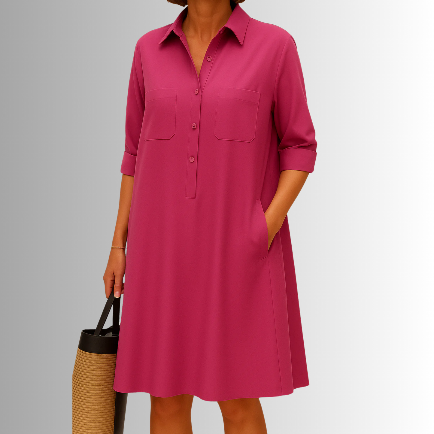 Freya | Women's Sophisticated Midi Shirtdress With Buttons