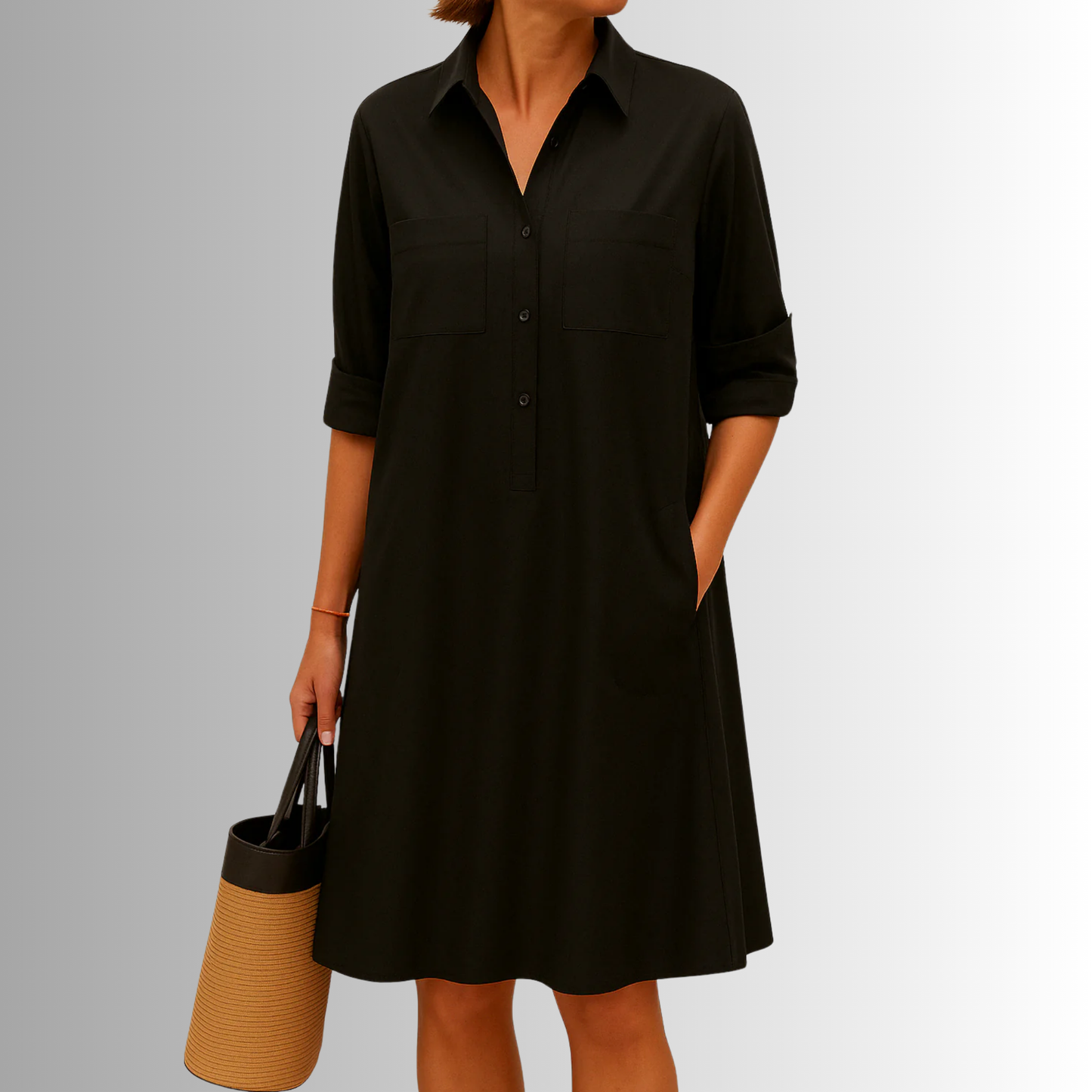 Freya | Women's Sophisticated Midi Shirtdress With Buttons