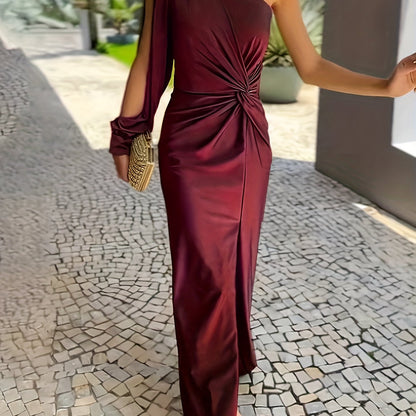 Bronagh | Women's Asymmetric One Shoulder Maxi Dress