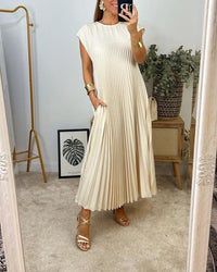 Julia | Women's Elegant Pleated Maxi Dress