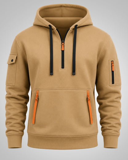Ronan | Men's Casual Drawstring Half-Zip Hoodie