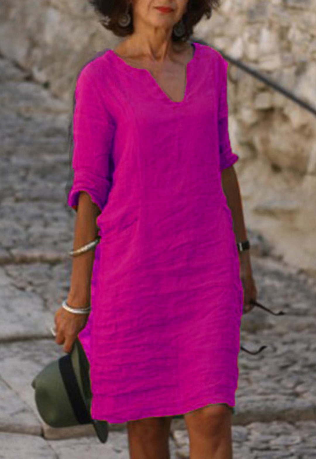 Maren | Women's Summer Midi Dress with Shorts Sleeves