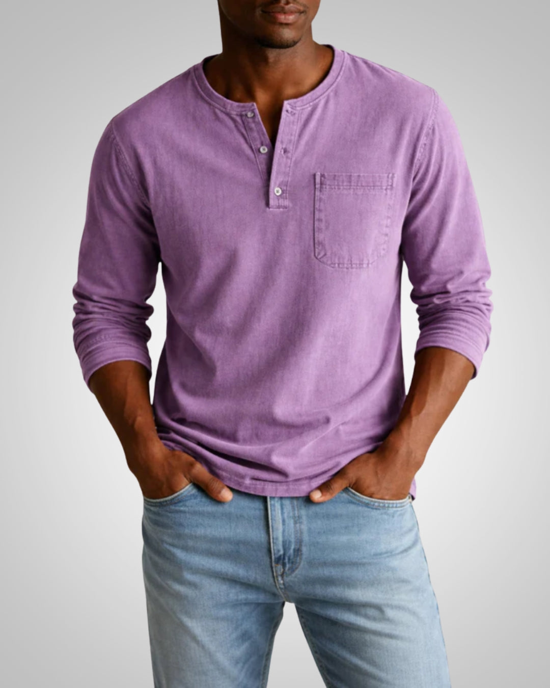 Oisin | Men's Casual Henley Long Sleeve Shirt