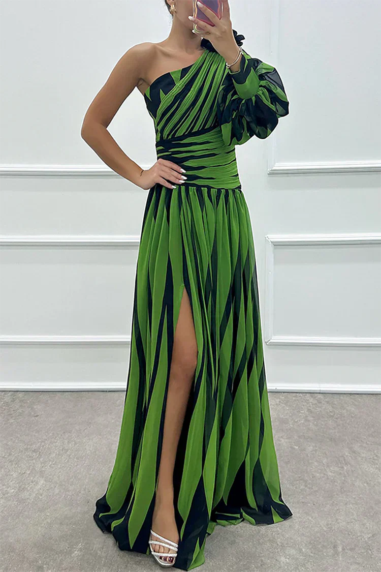 Ainsley | Women’s One-Shoulder Side Slit Dress