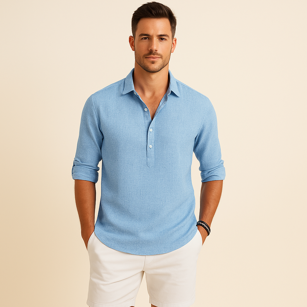 Art | Men's Classic Long-Sleeve Henley Poloshirt