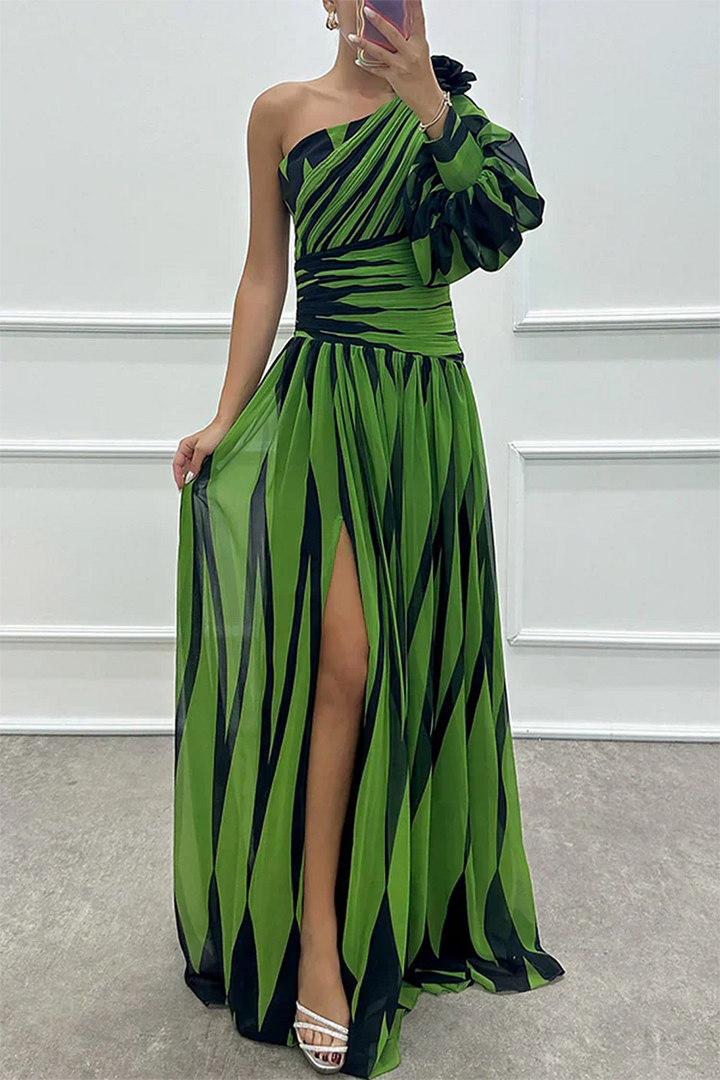 Ainsley | Women’s One-Shoulder Side Slit Dress