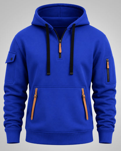 Ronan | Men's Casual Drawstring Half-Zip Hoodie