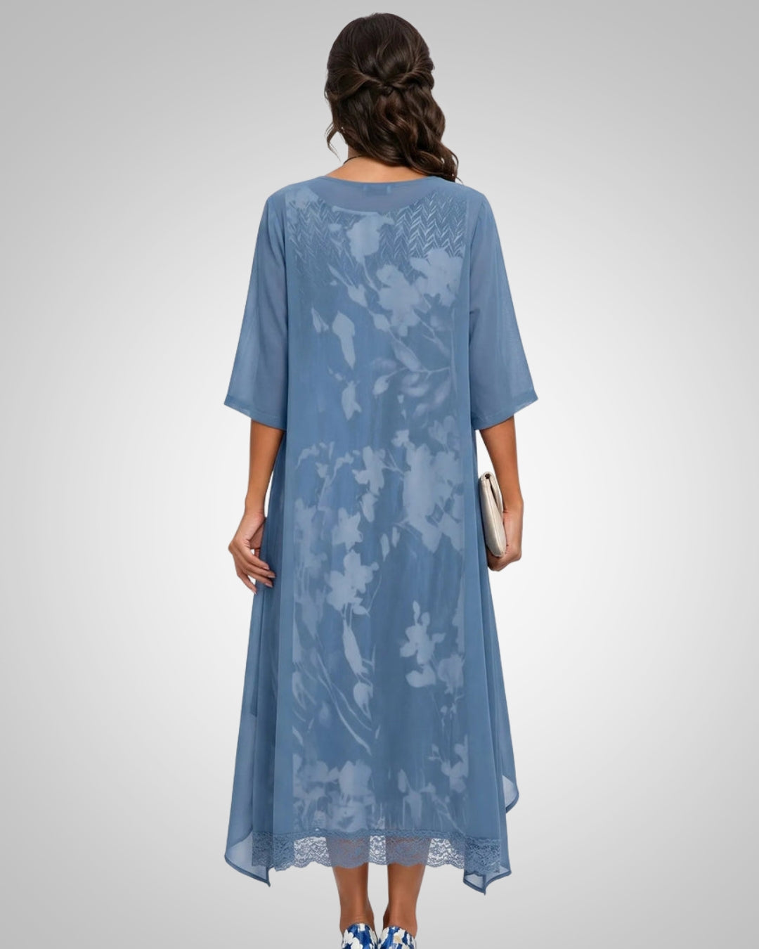 Nikola | Women's Printed Boho Midi Dress With Cardigan Set