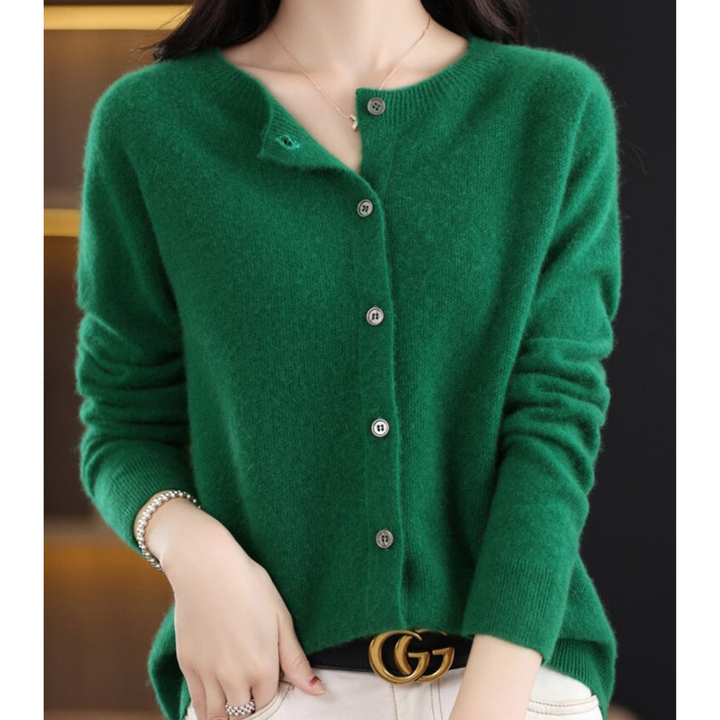 Jazlyn | Women’s Round Neck Button Closure Cardigan