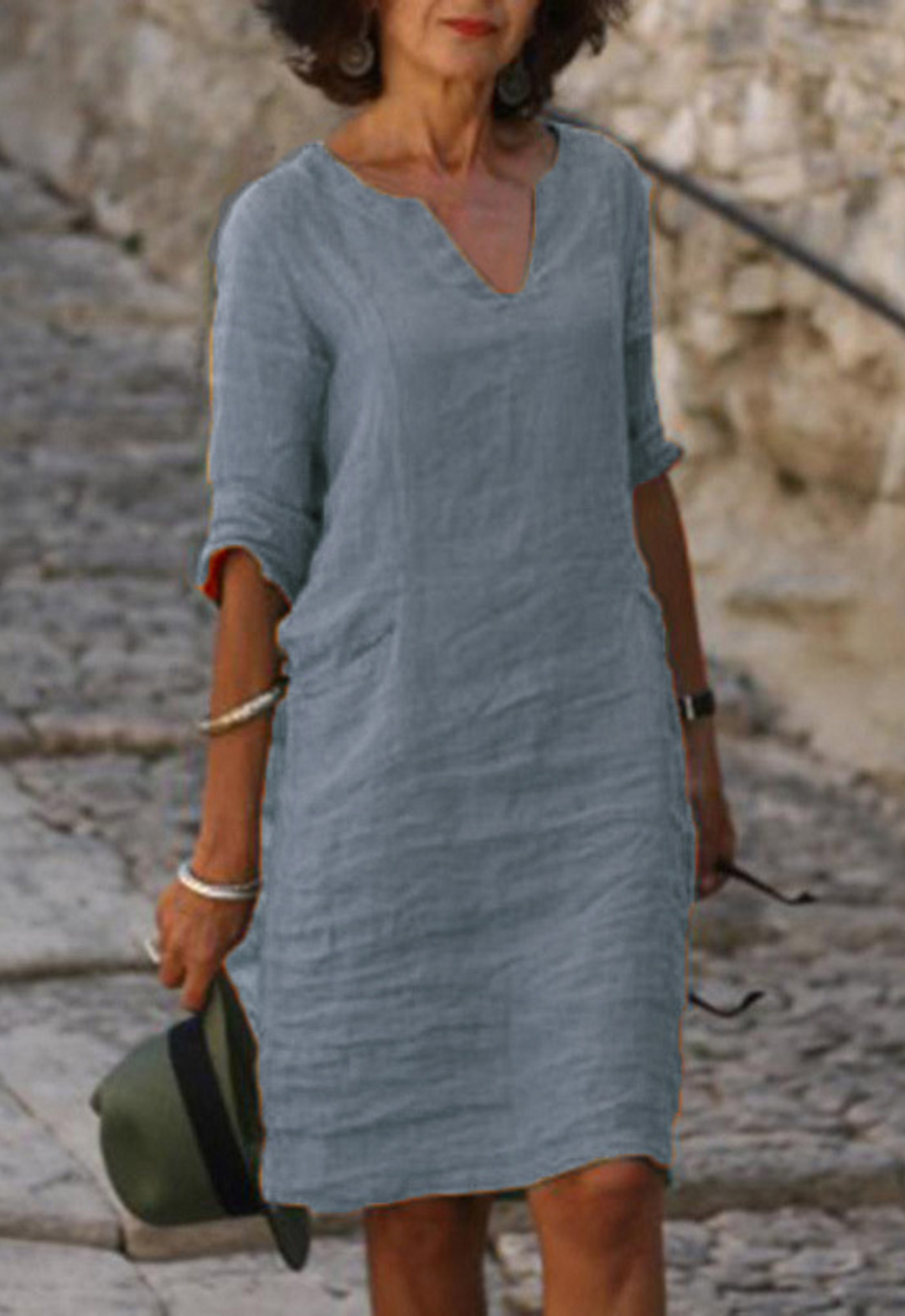 Maren | Women's Summer Midi Dress with Shorts Sleeves