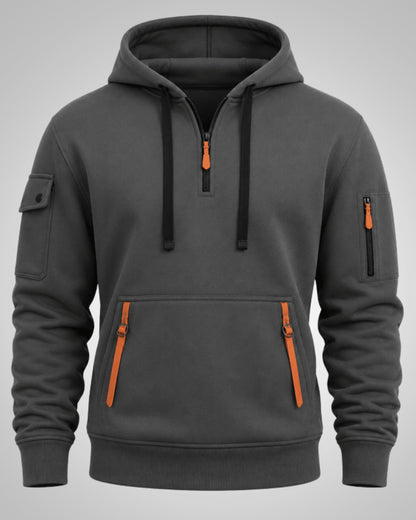 Ronan | Men's Casual Drawstring Half-Zip Hoodie