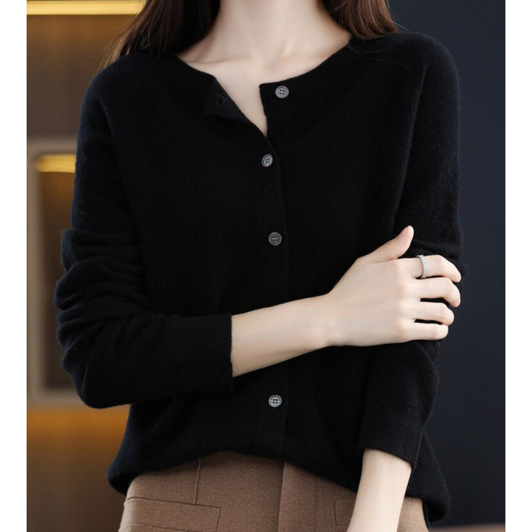 Jazlyn | Women’s Round Neck Button Closure Cardigan