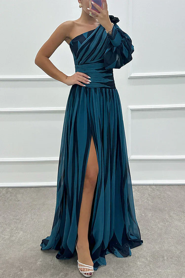 Ainsley | Women’s One-Shoulder Side Slit Dress