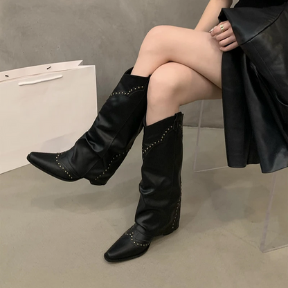 Selah | Women’s Studded Knee High Cowboy Boots