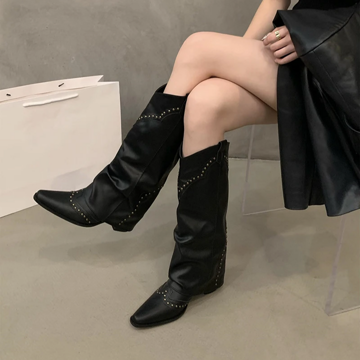 Selah | Women’s Studded Knee High Cowboy Boots