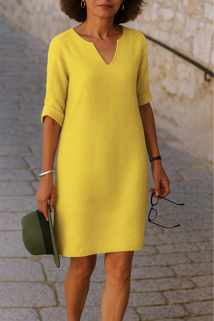 Maren | Women's Summer Midi Dress with Shorts Sleeves