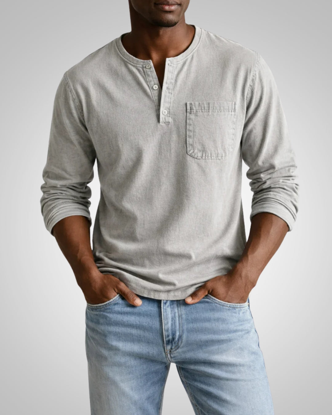 Oisin | Men's Casual Henley Long Sleeve Shirt