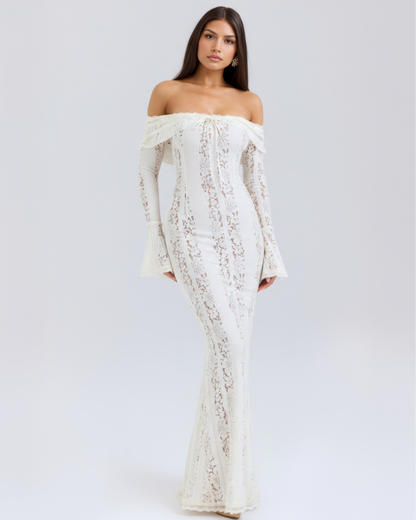 Isabella | Women's Off-Shoulder Maxi Wedding Guest Dress