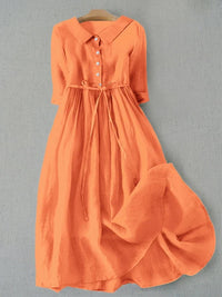 Nayeli | Women’s Summer Linen Midi Dress