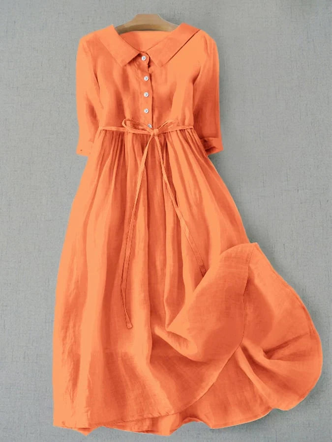 Nayeli | Women’s Summer Linen Midi Dress