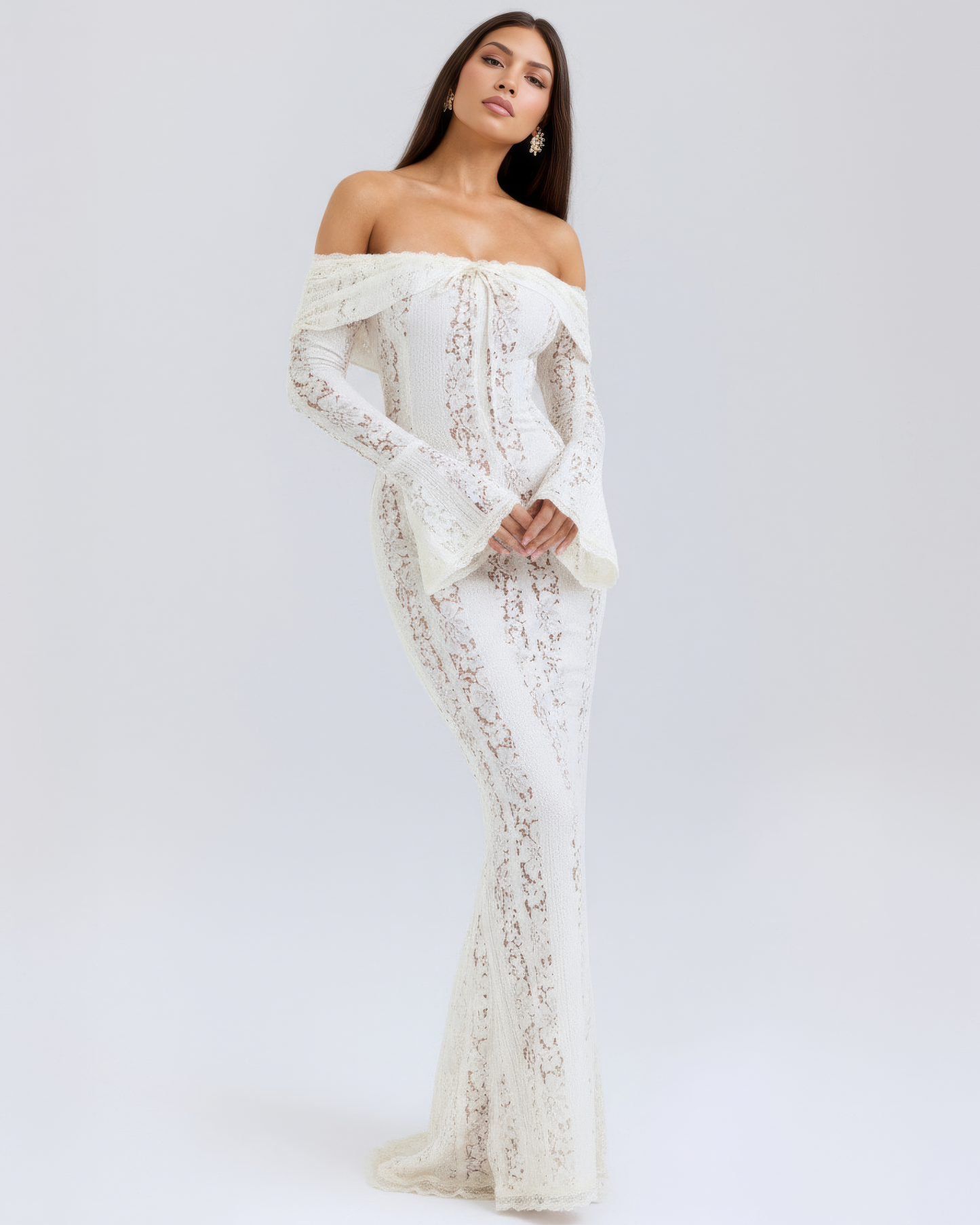 Isabella | Women's Off-Shoulder Maxi Wedding Guest Dress
