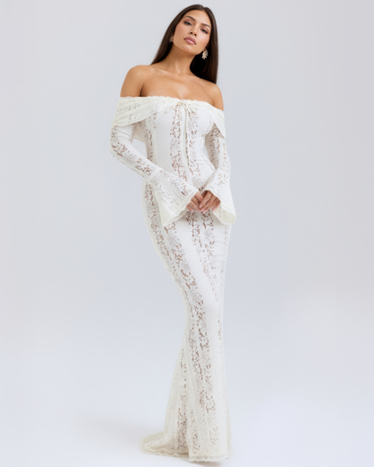 Isabella | Women's Off-Shoulder Maxi Wedding Guest Dress