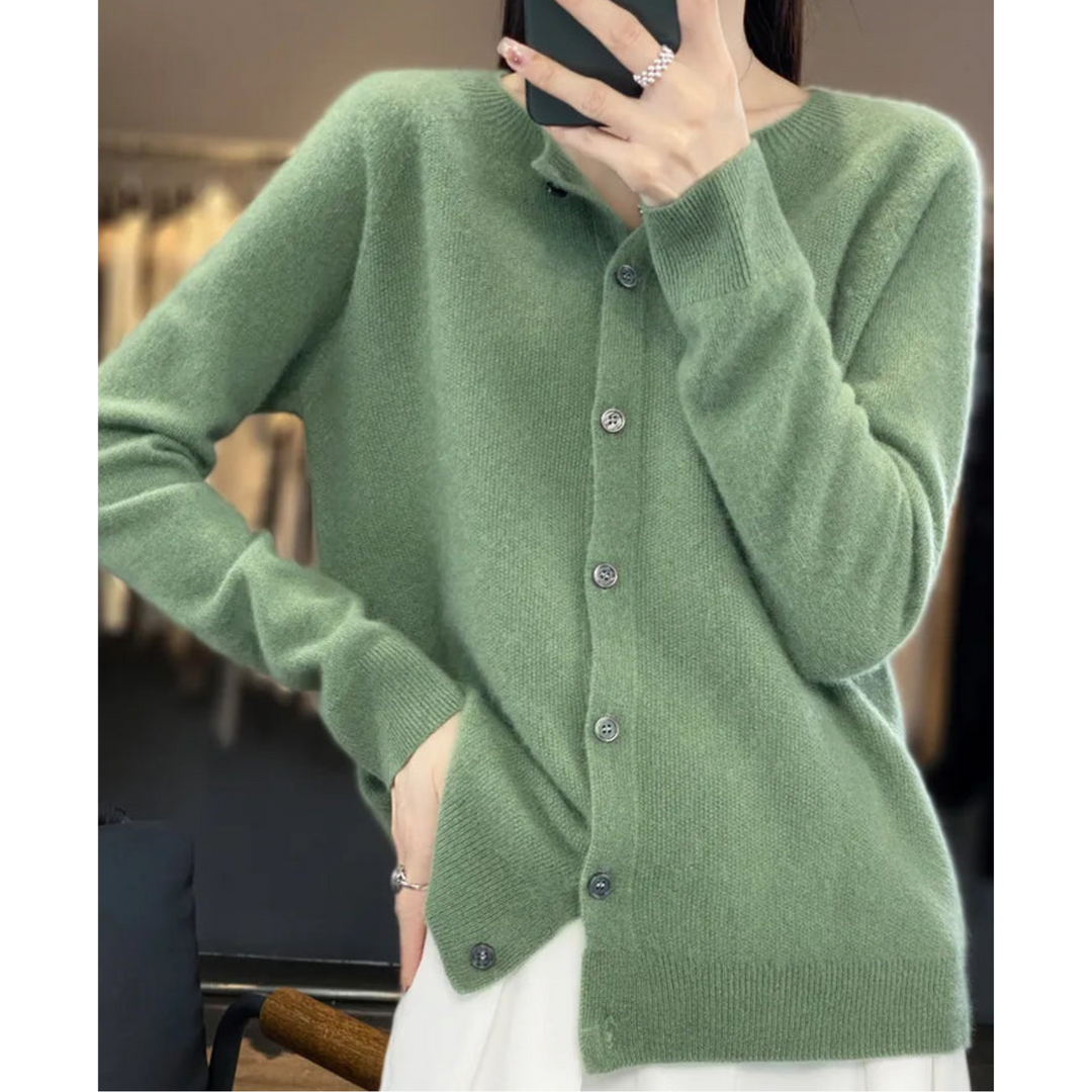 Jazlyn | Women’s Round Neck Button Closure Cardigan