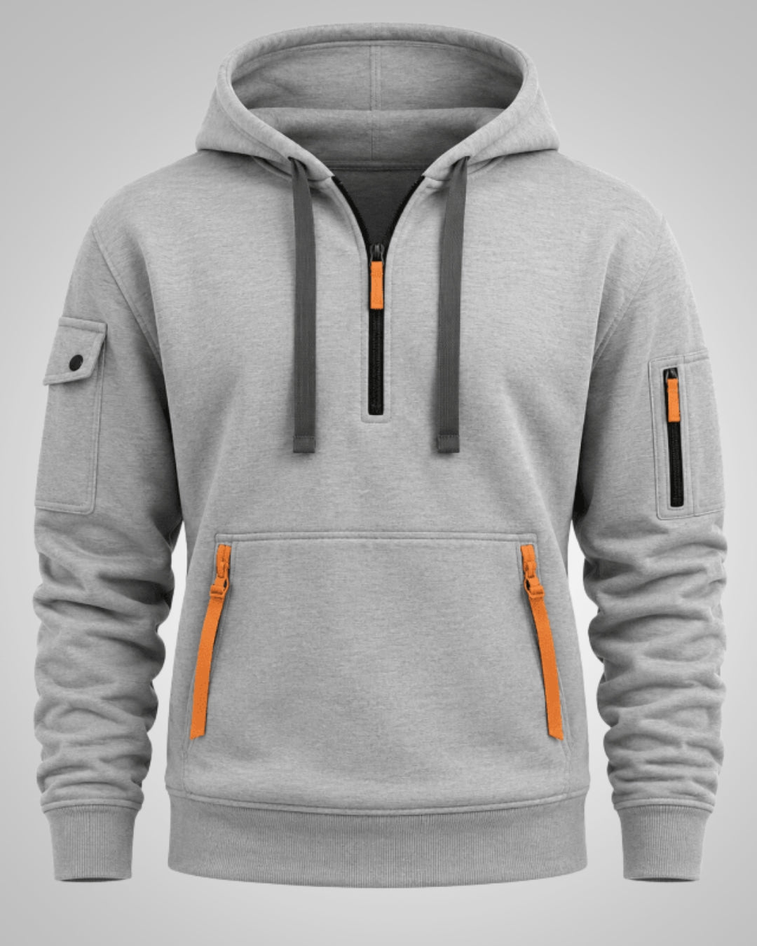Ronan | Men's Casual Drawstring Half-Zip Hoodie