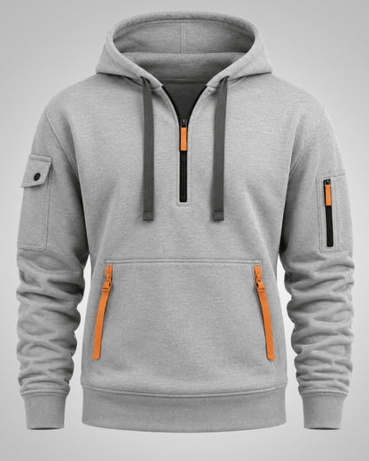 Ronan | Men's Casual Drawstring Half-Zip Hoodie