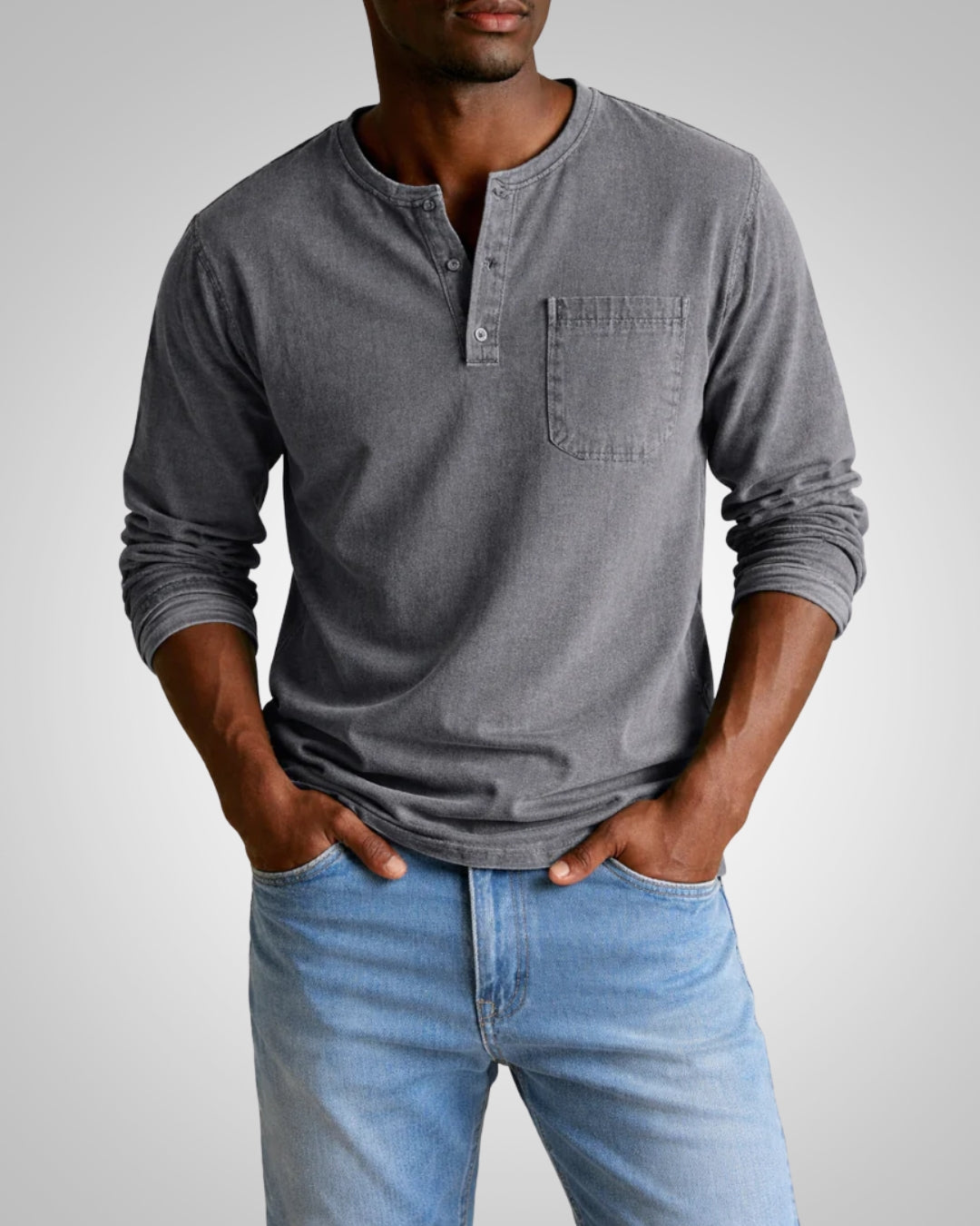 Oisin | Men's Casual Henley Long Sleeve Shirt