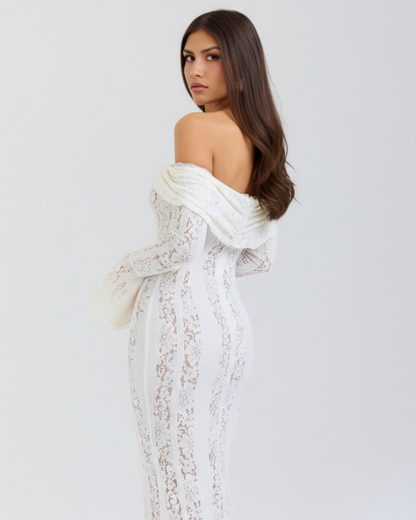 Isabella | Women's Off-Shoulder Maxi Wedding Guest Dress